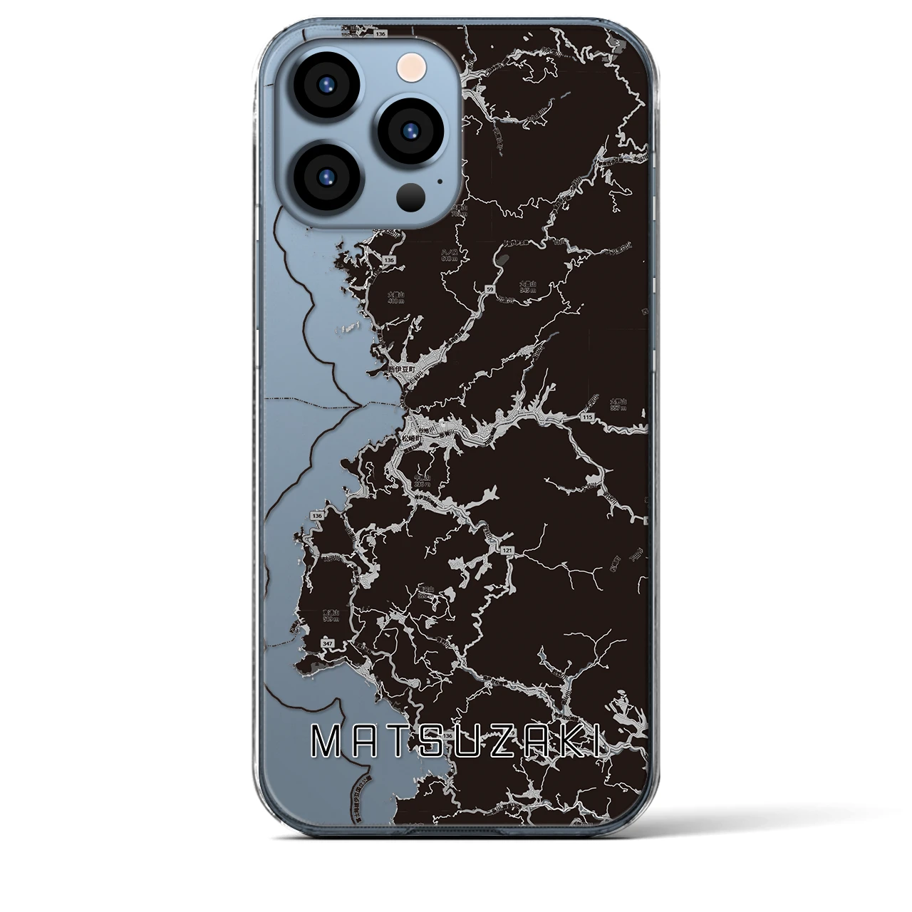 【松崎（静岡県）】地図柄iPhoneケース（クリアタイプ）