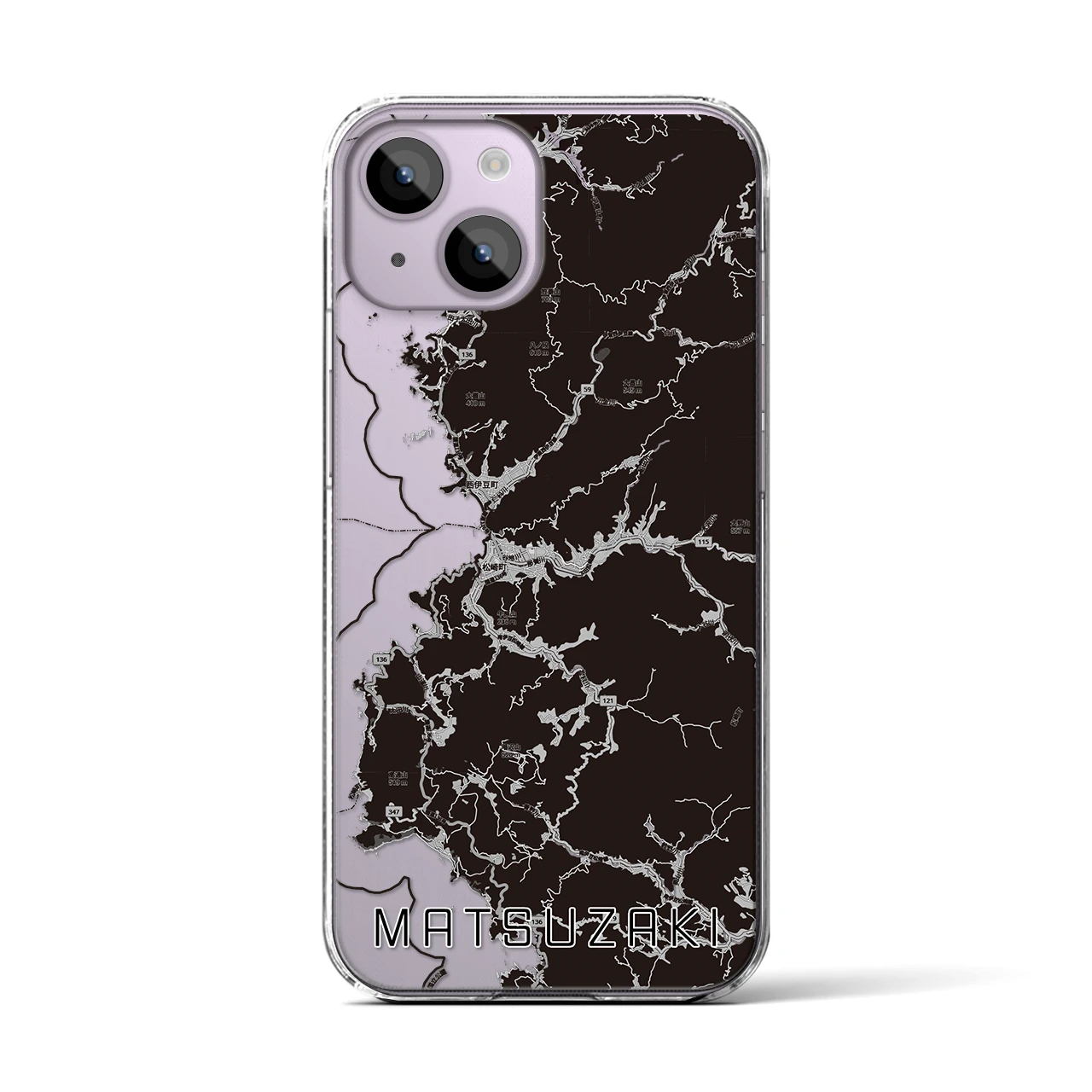 【松崎（静岡県）】地図柄iPhoneケース（クリアタイプ）
