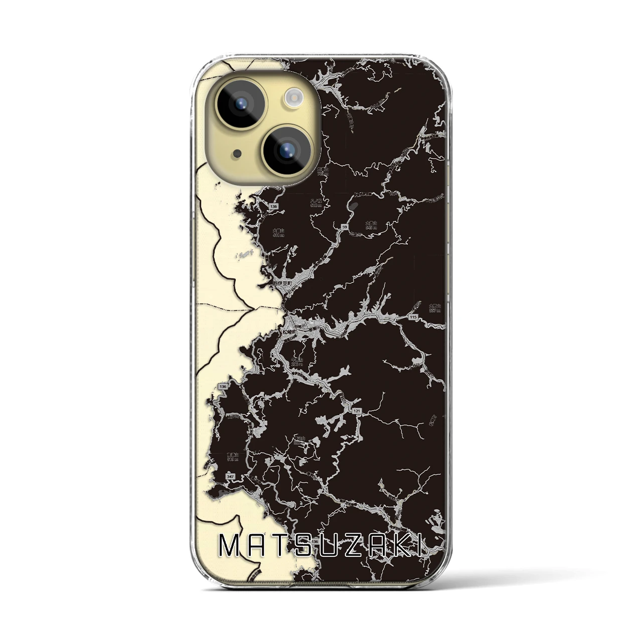 【松崎（静岡県）】地図柄iPhoneケース（クリアタイプ）