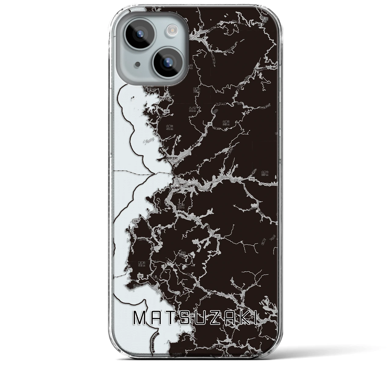 【松崎（静岡県）】地図柄iPhoneケース（クリアタイプ）