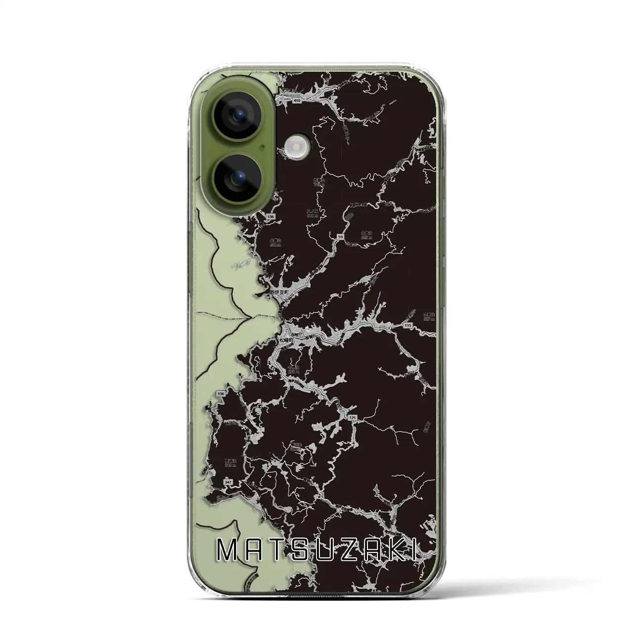 【松崎（静岡県）】地図柄iPhoneケース（クリアタイプ）