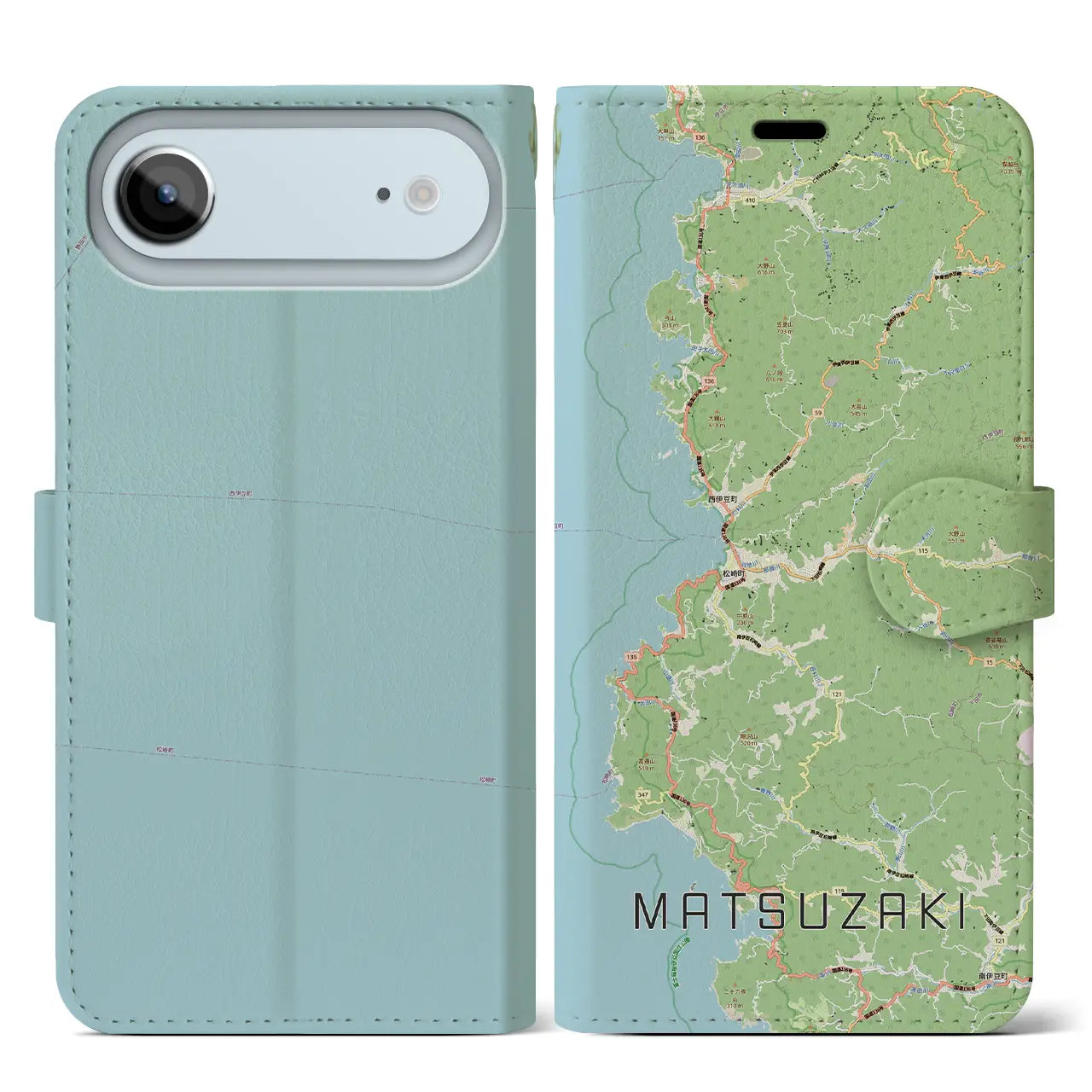 【松崎（静岡県）】地図柄iPhoneケース（手帳タイプ）