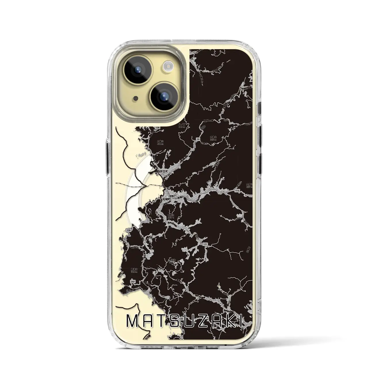 【松崎（静岡県）】地図柄iPhoneケース（MagSafeタイプ）