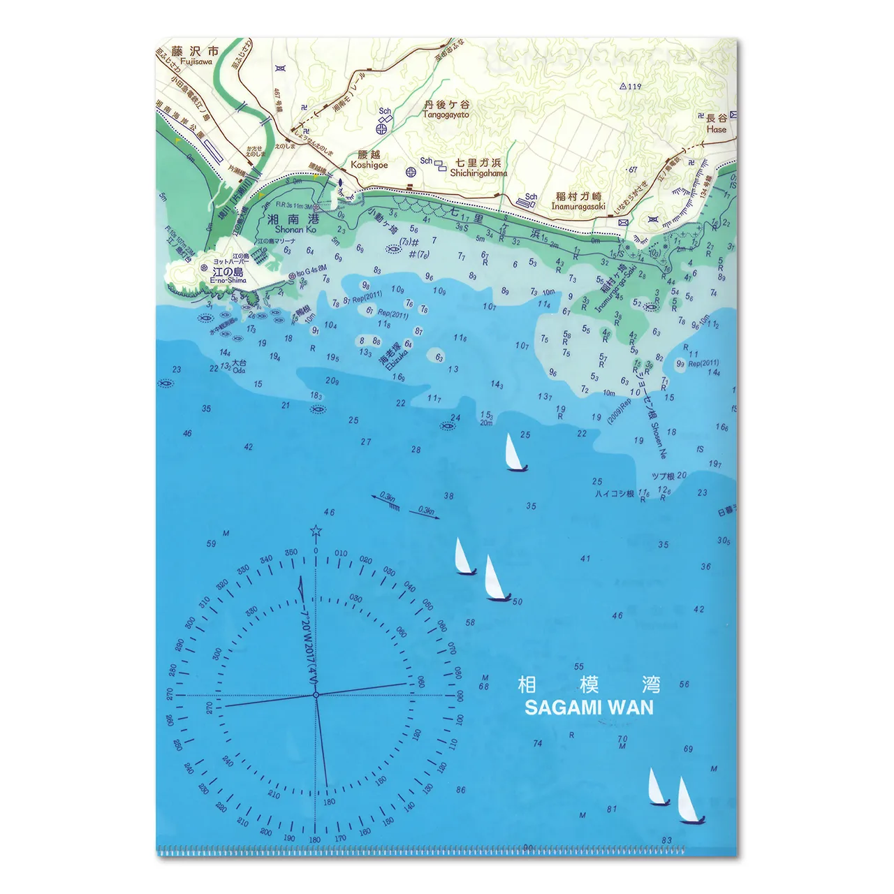 【江ノ島】海図クリアファイル