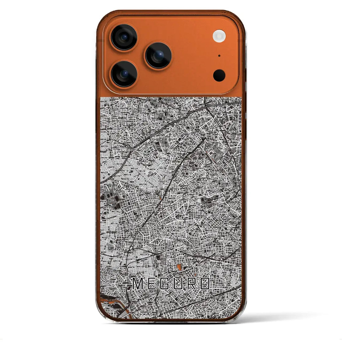 【目黒2(東京都)】地図柄iPhoneケース(クリアタイプ)モノトーン・iPhone 17 Pro Max 用