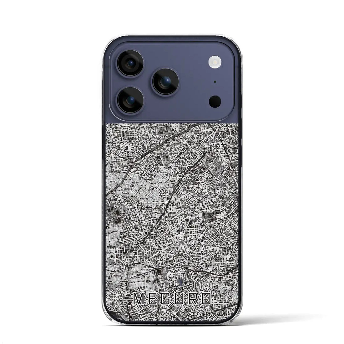 【目黒2(東京都)】地図柄iPhoneケース(クリアタイプ)モノトーン・iPhone 17 Pro Max 用