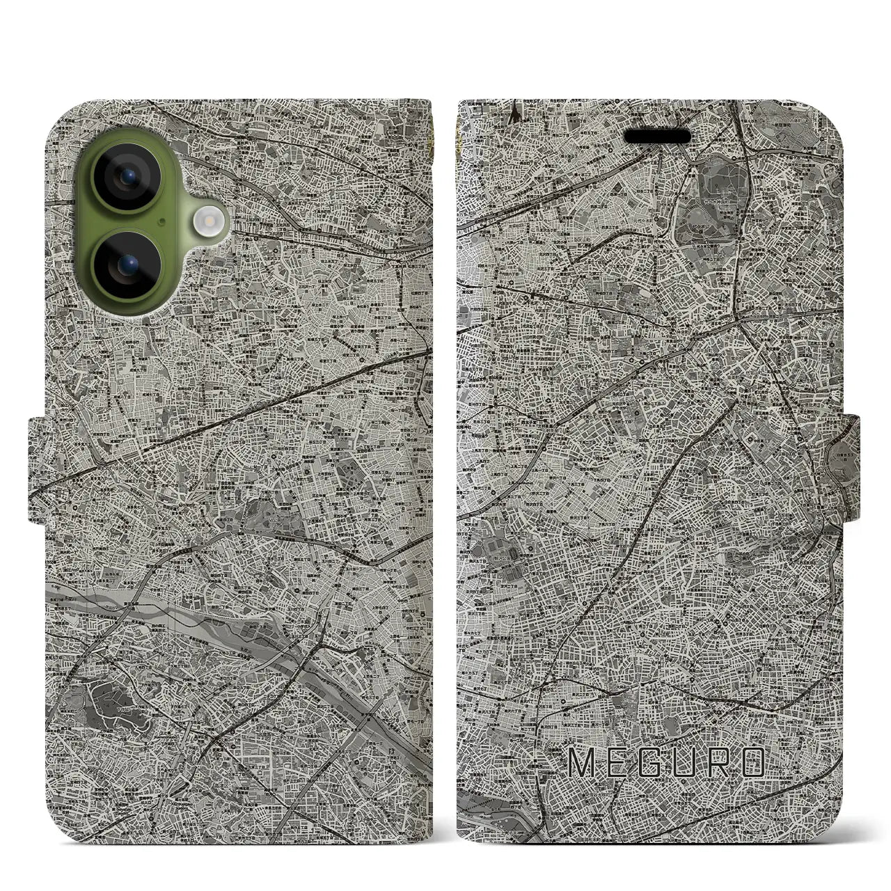 【目黒2（東京都）】地図柄iPhoneケース（手帳タイプ）