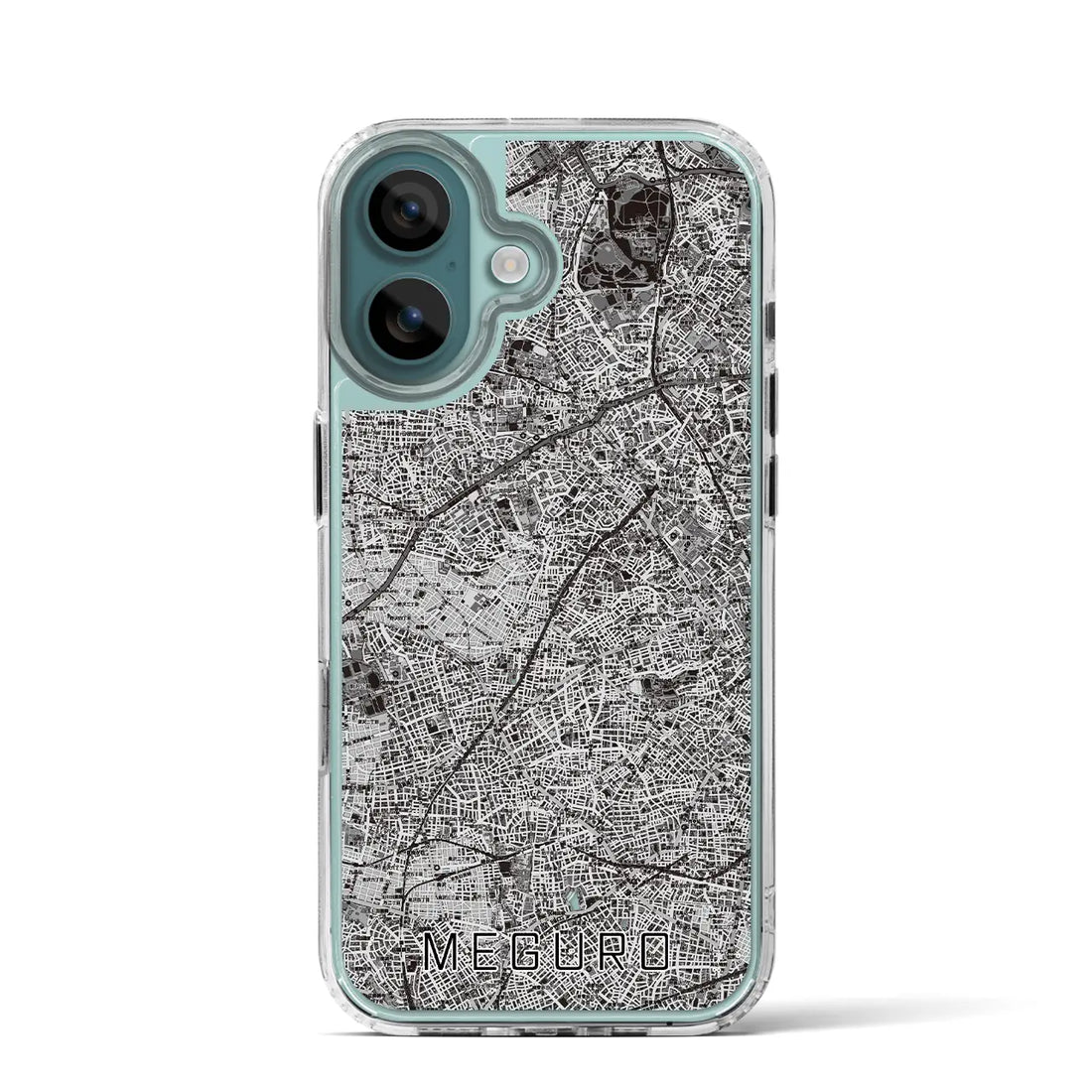 【目黒2(東京都)】地図柄iPhoneケース(MagSafeタイプ)モノトーン・iPhone 16 Pro 用