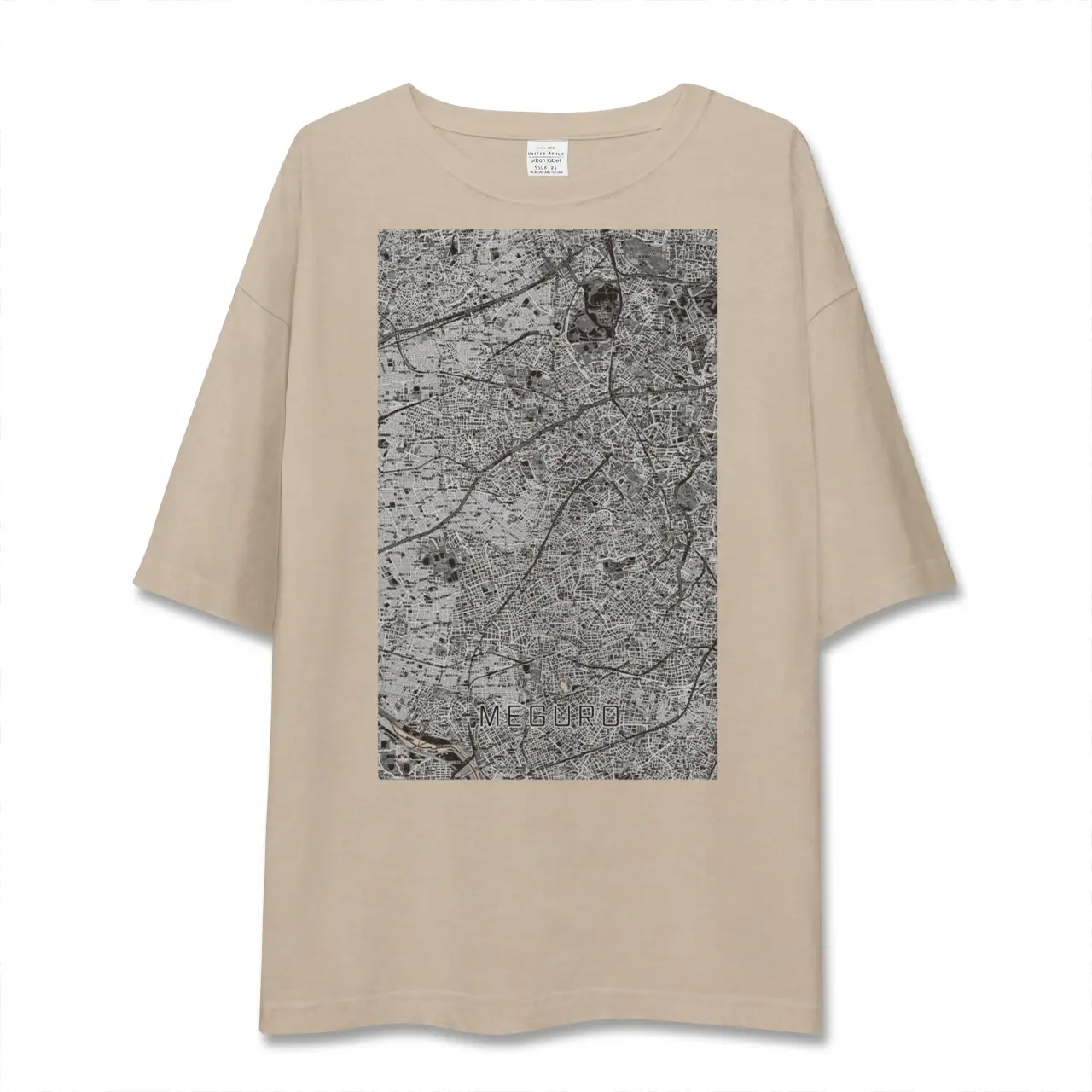 【目黒2（東京都）】地図柄ビッグシルエットTシャツ