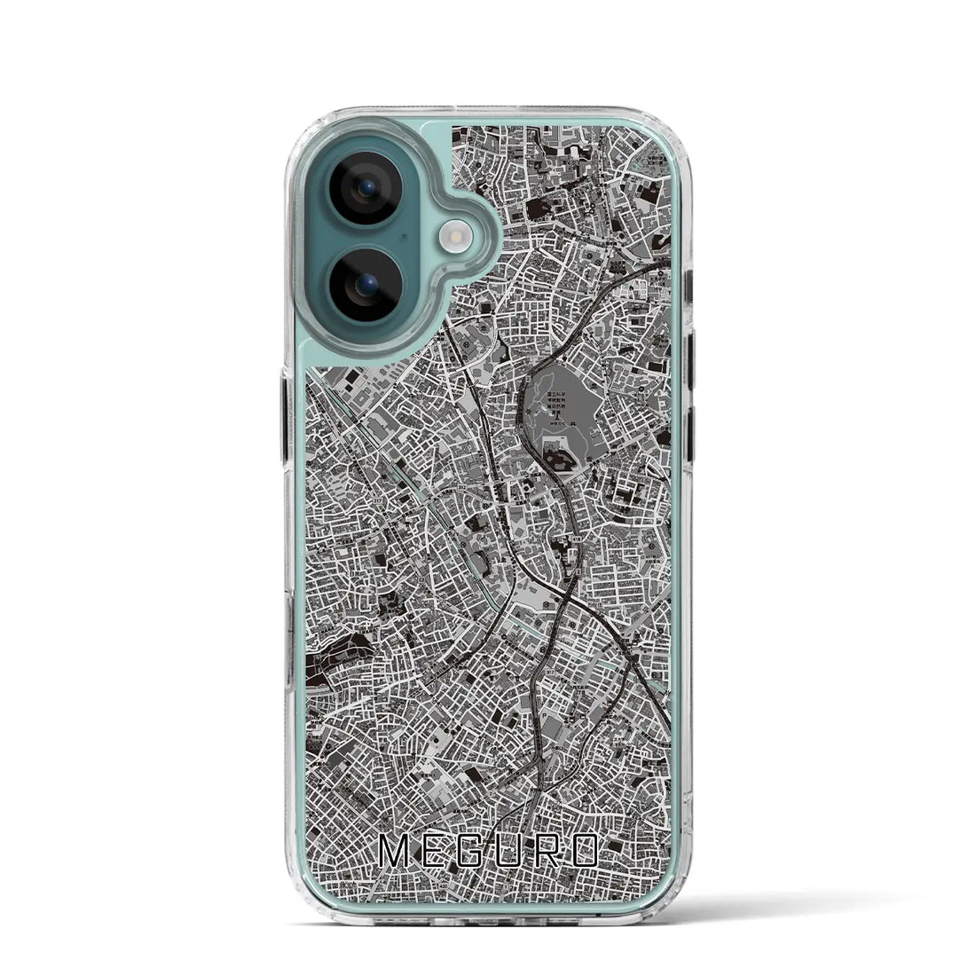 【目黒(東京都)】地図柄iPhoneケース(MagSafeタイプ)モノトーン・iPhone 16 Pro 用