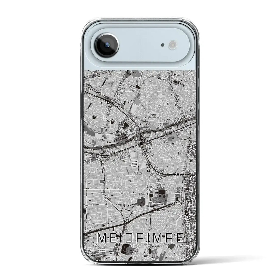 【明大前(東京都)】地図柄iPhoneケース(クリアタイプ)モノトーン・iPhone 17 Pro Max 用