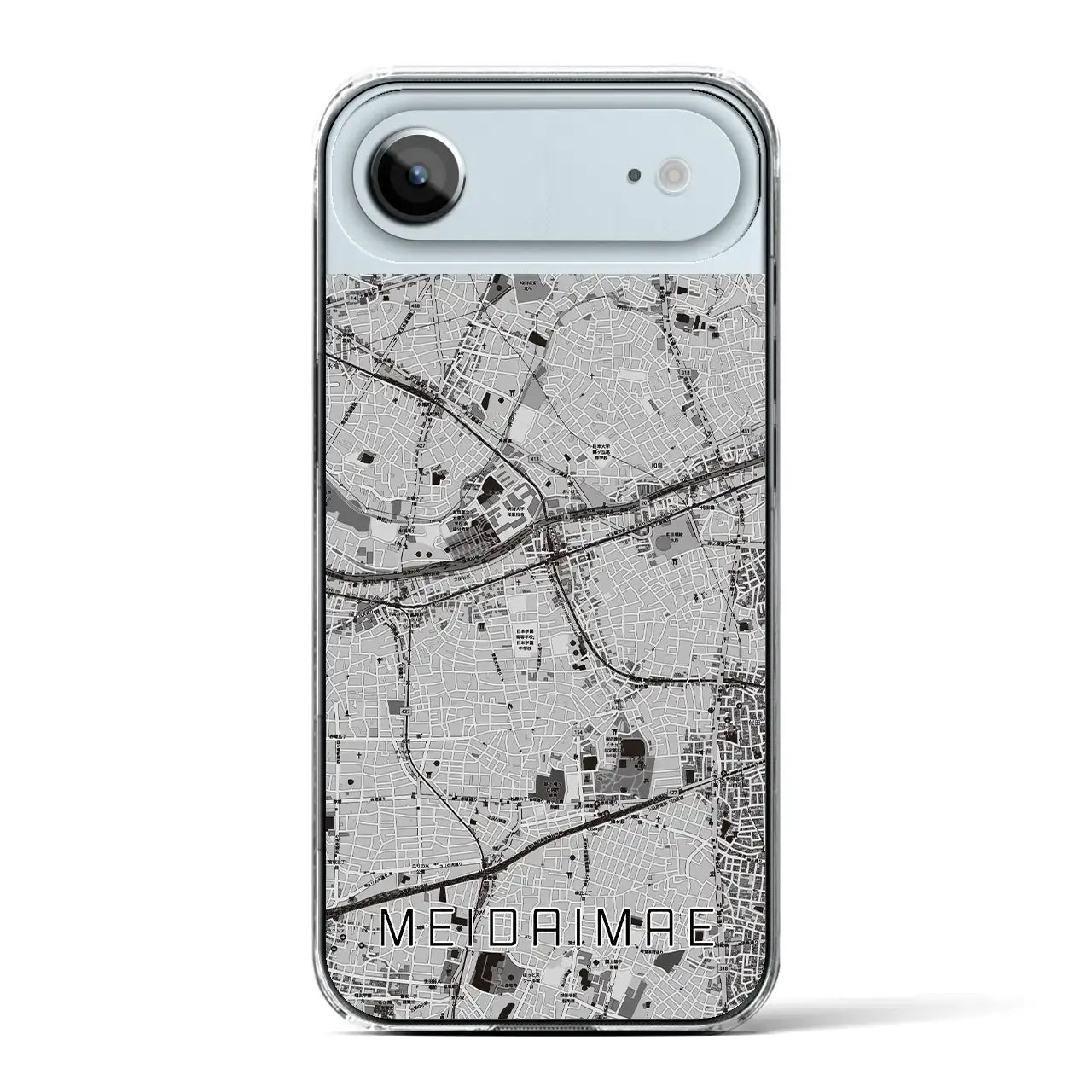 【明大前（東京都）】地図柄iPhoneケース（クリアタイプ）モノトーン・iPhone 17 Pro Max 用