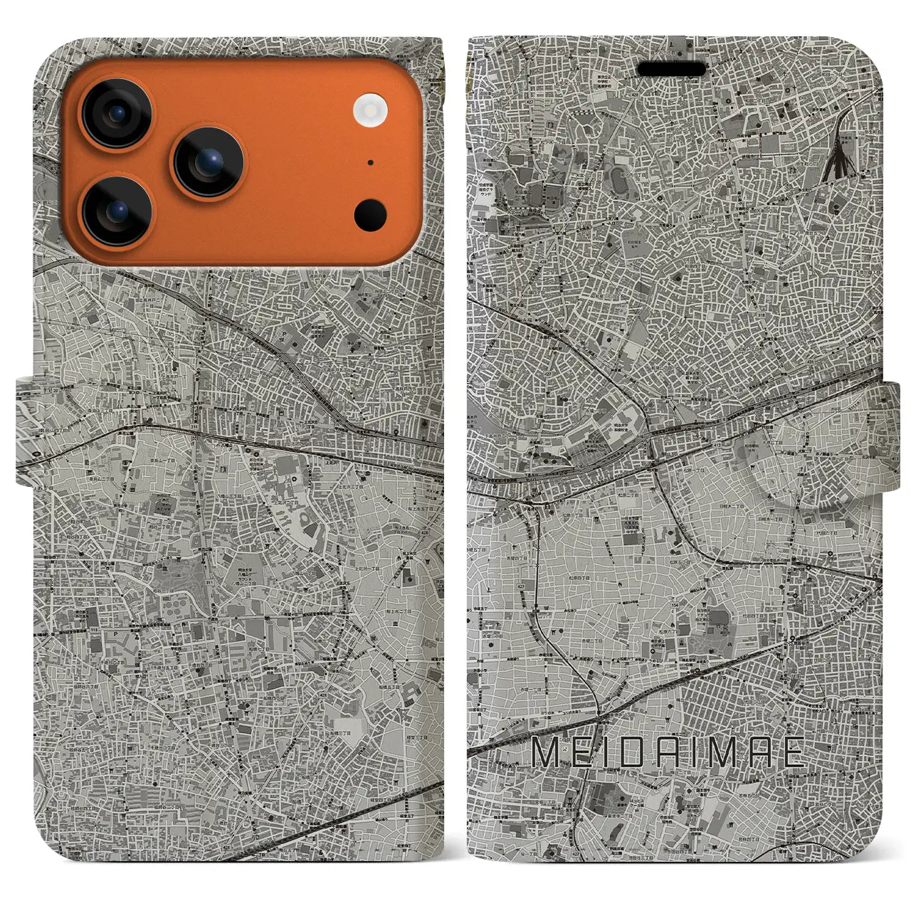 【明大前（東京都）】地図柄iPhoneケース（手帳タイプ）