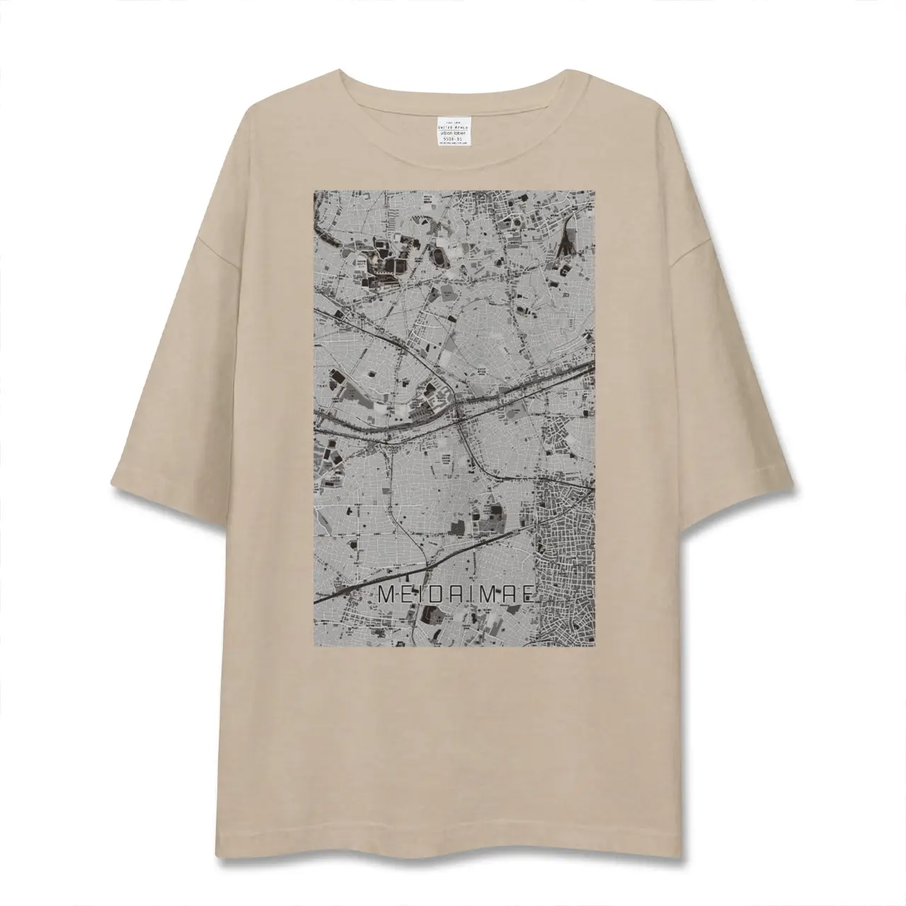 【明大前（東京都）】地図柄ビッグシルエットTシャツ