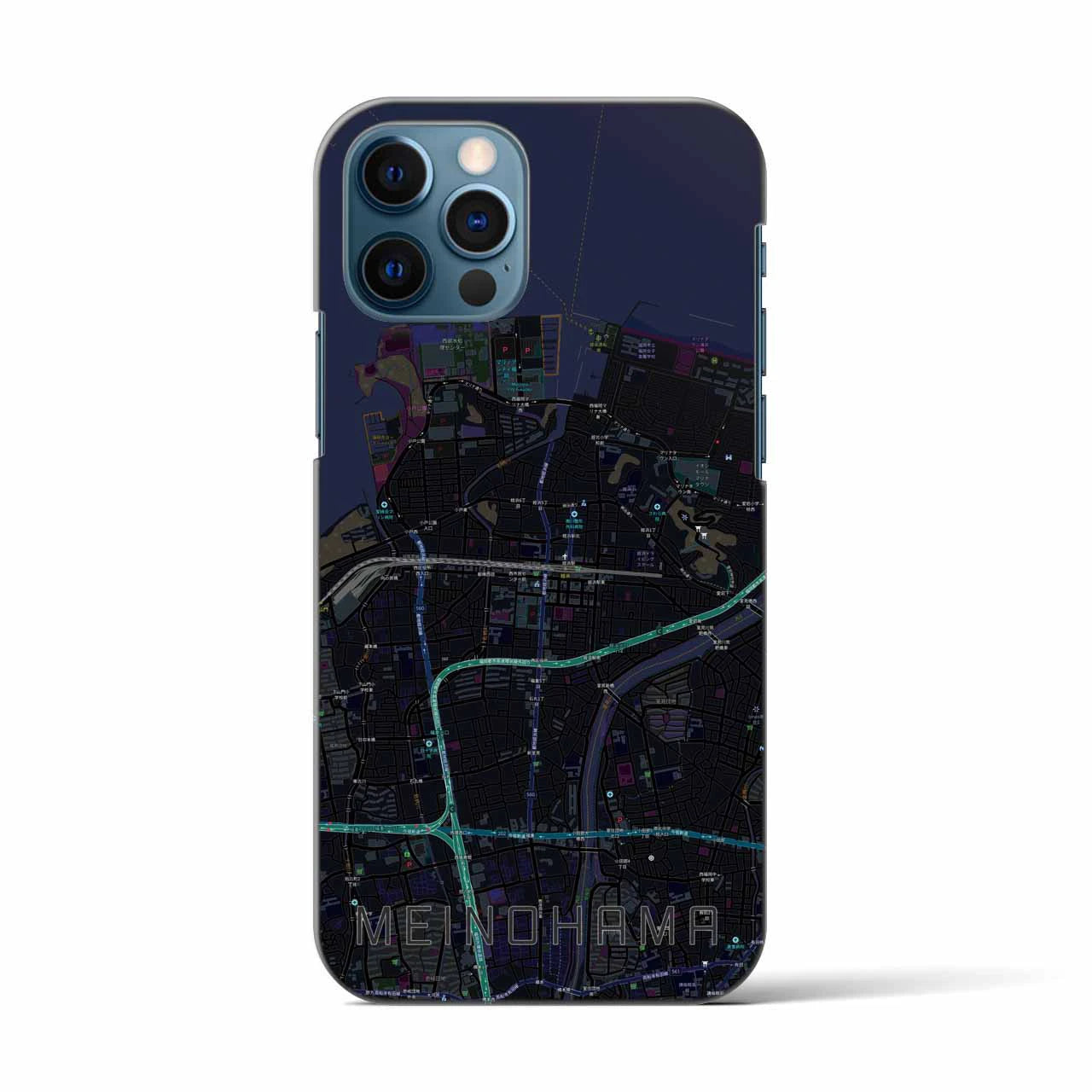 【姪浜（福岡県）】地図柄iPhoneケース（バックカバータイプ）