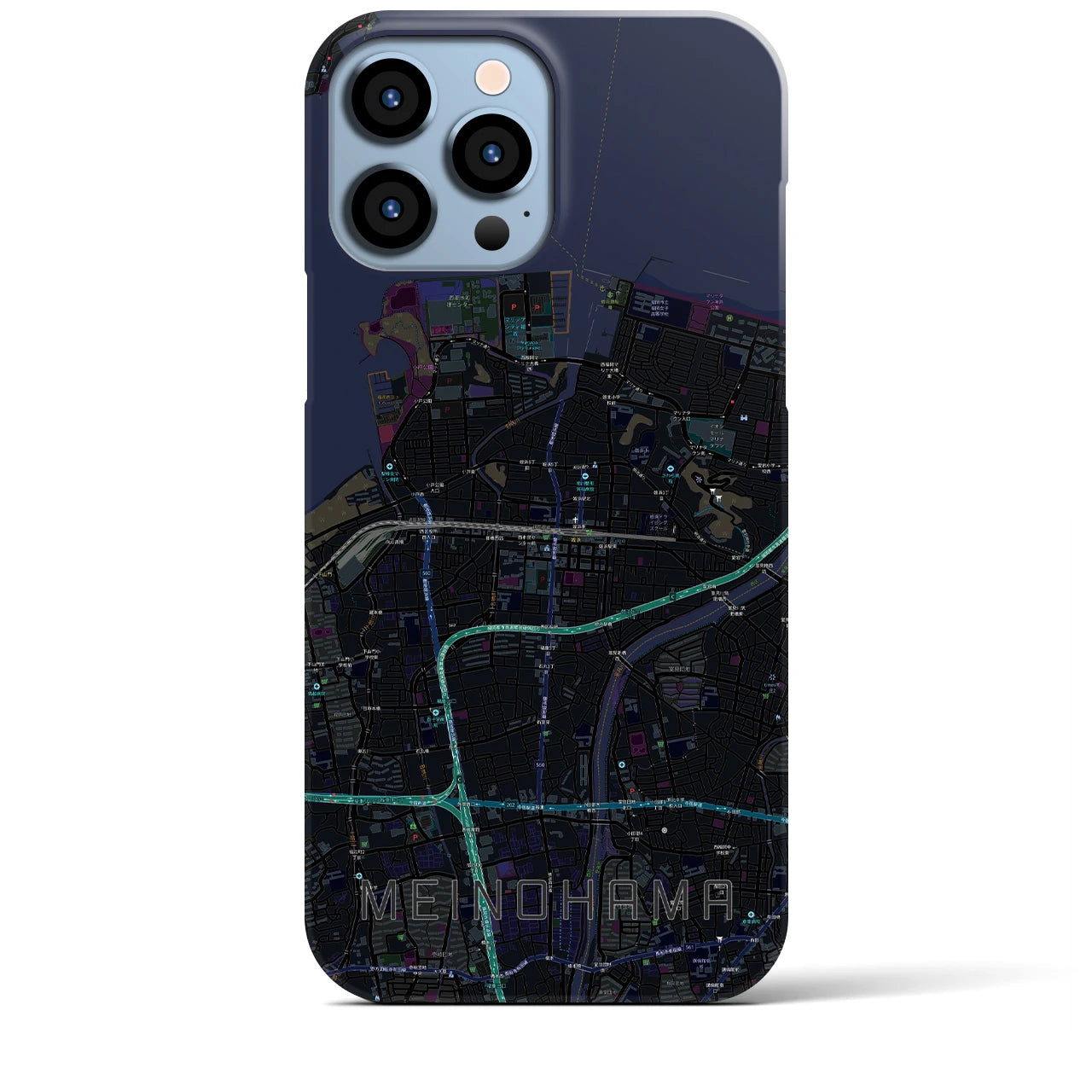 【姪浜（福岡県）】地図柄iPhoneケース（バックカバータイプ）