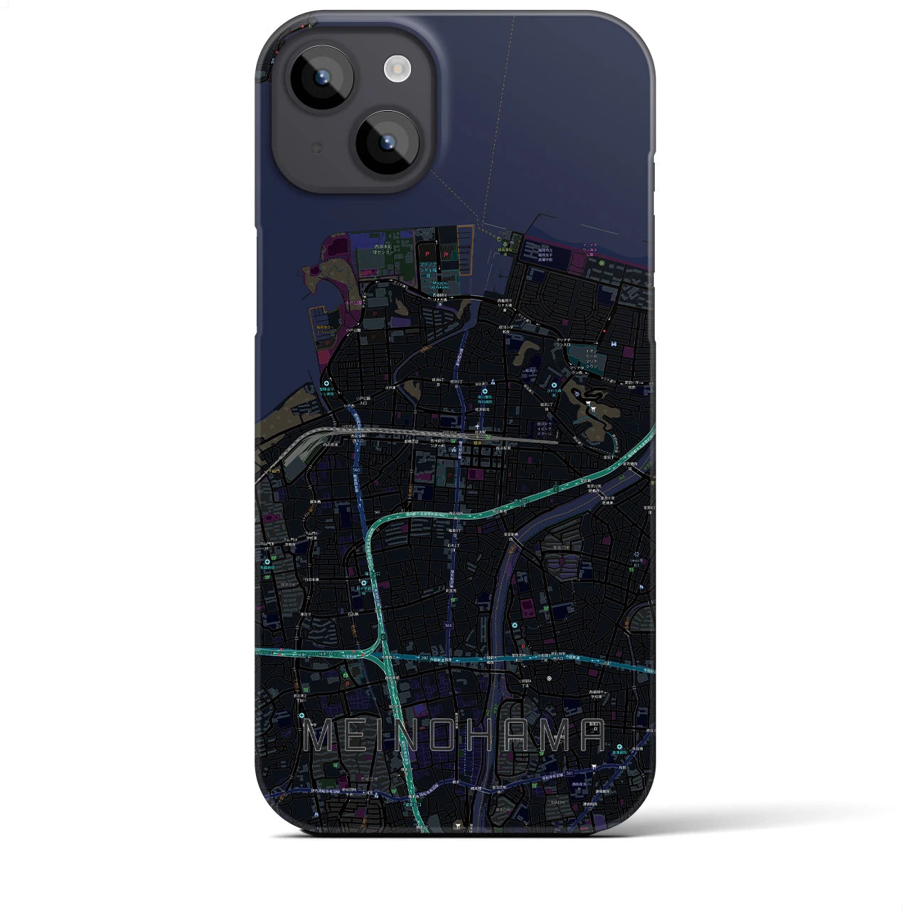 【姪浜（福岡県）】地図柄iPhoneケース（バックカバータイプ）