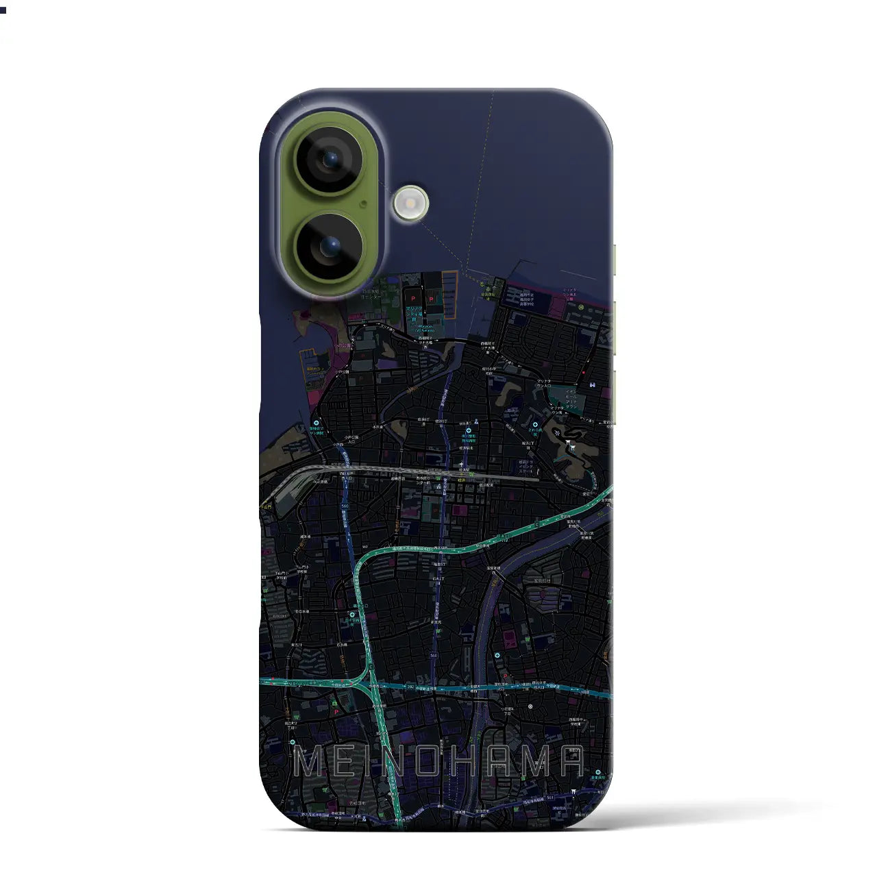 【姪浜（福岡県）】地図柄iPhoneケース（バックカバータイプ）