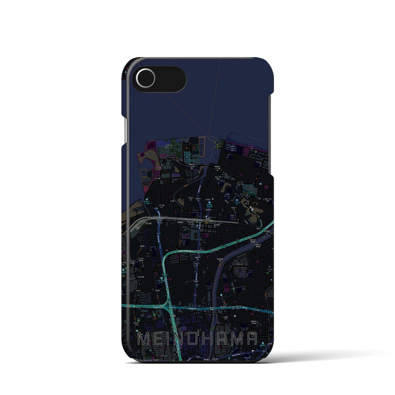 【姪浜（福岡県）】地図柄iPhoneケース（バックカバータイプ）