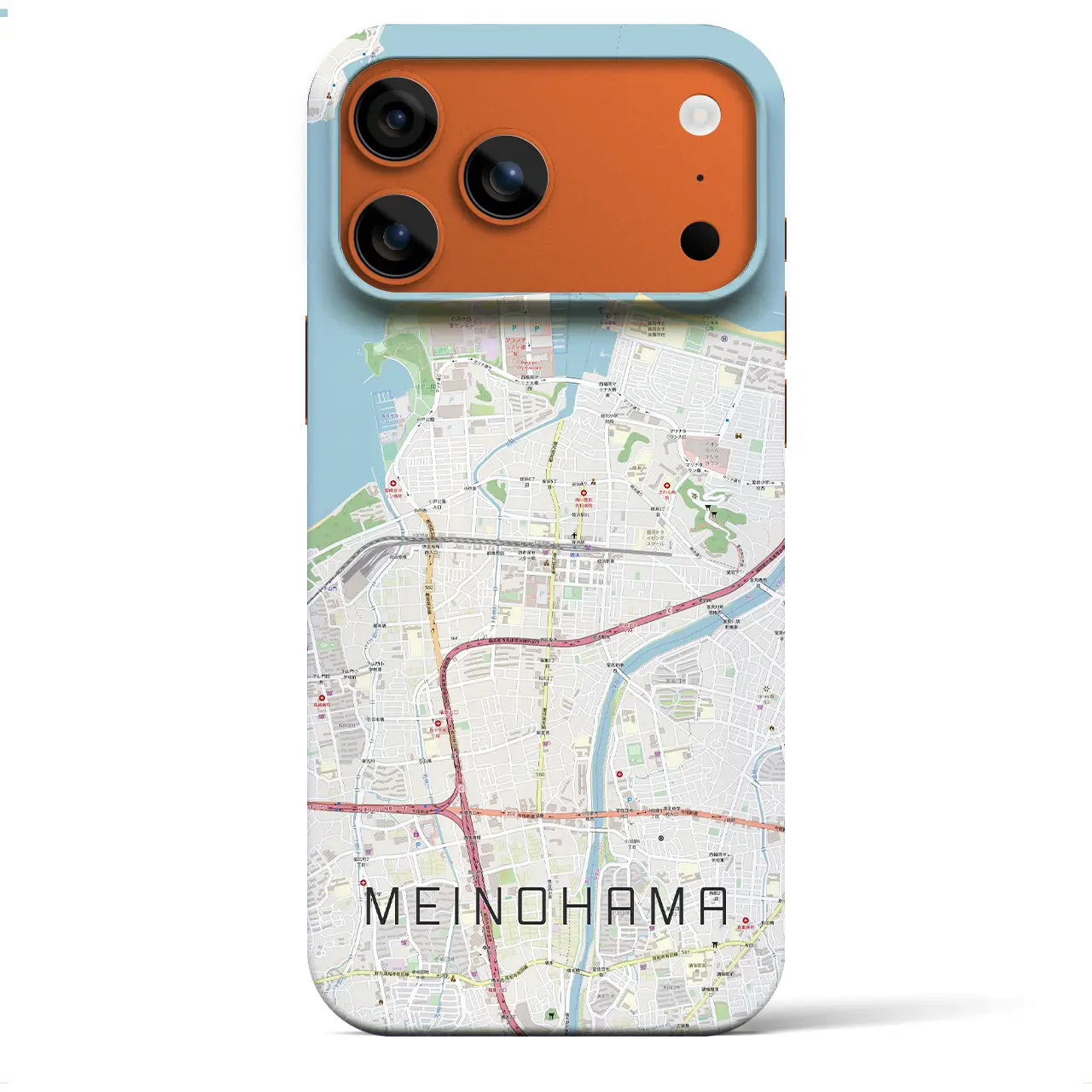 【姪浜（福岡県）】地図柄iPhoneケース（バックカバータイプ）