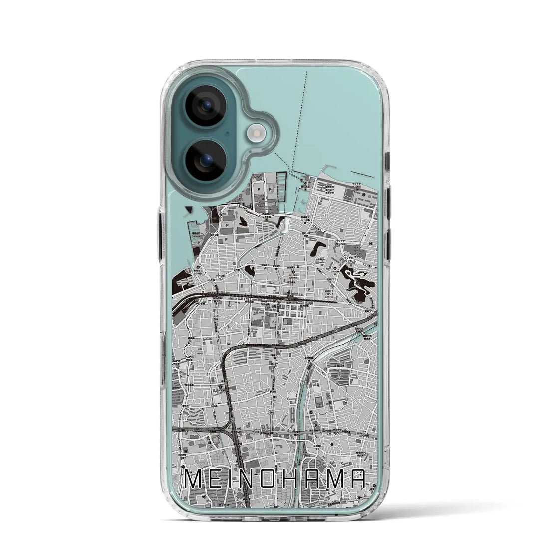 【姪浜（福岡県）】地図柄iPhoneケース（MagSafeタイプ）モノトーン・iPhone 16 Pro 用