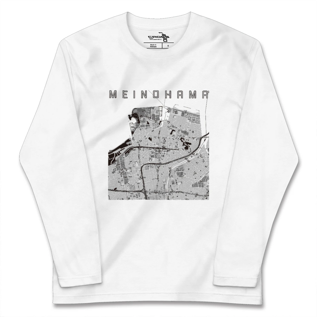 【姪浜(福岡県)】地図柄ロングスリーブTシャツ