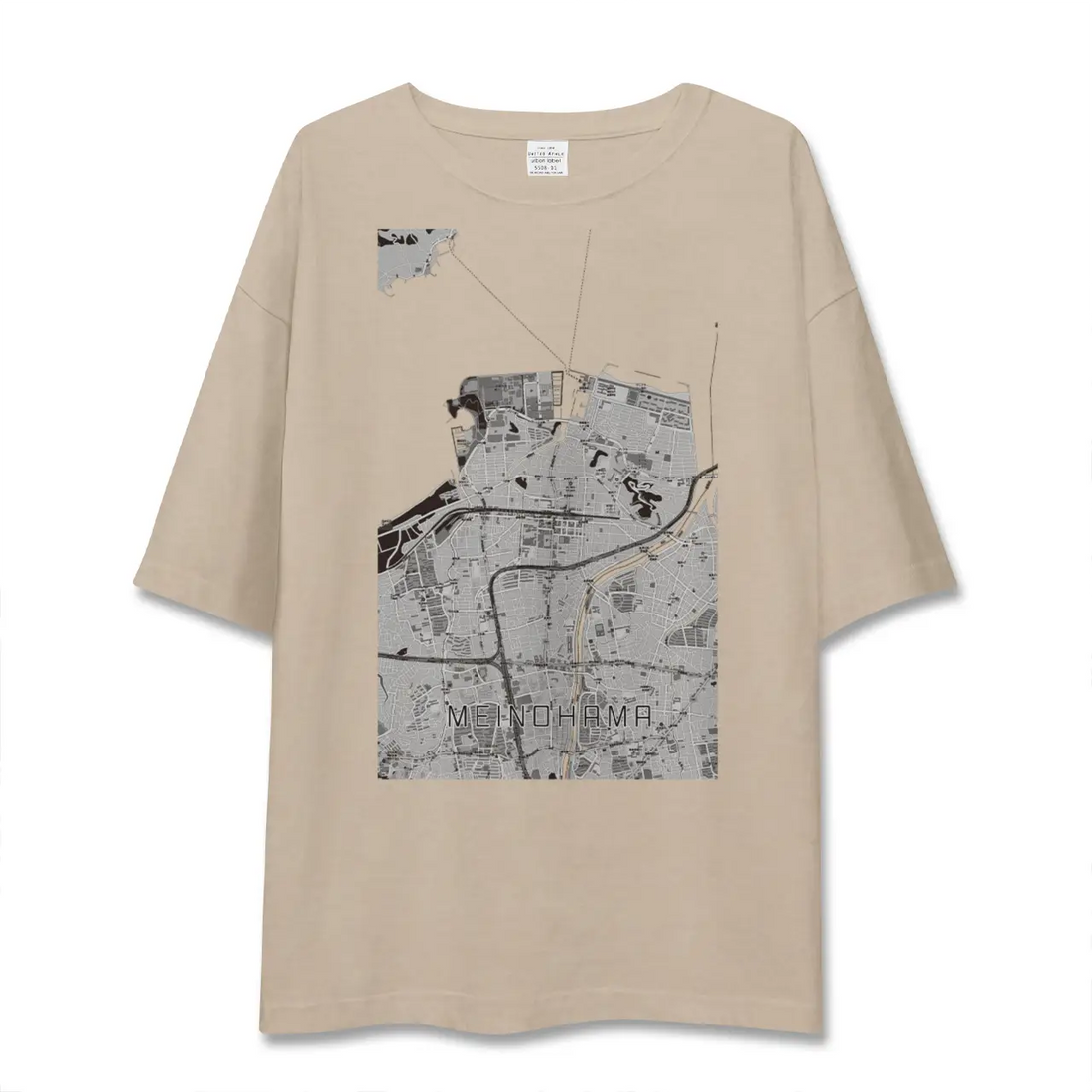 【姪浜(福岡県)】地図柄ビッグシルエットTシャツ