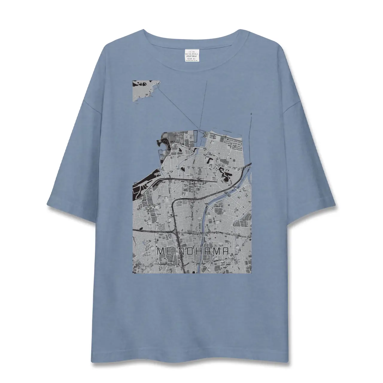 【姪浜（福岡県）】地図柄ビッグシルエットTシャツ