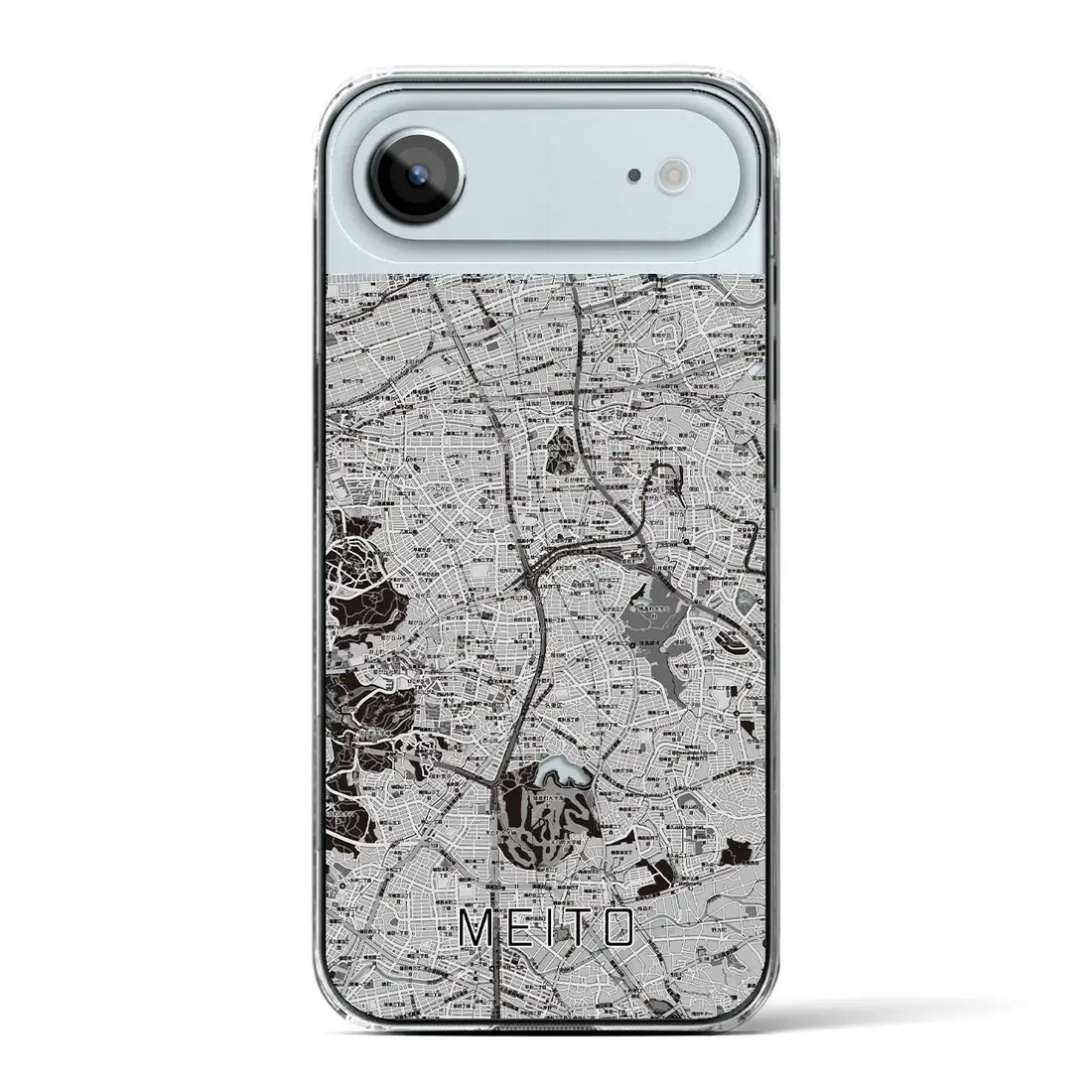 【名東（愛知県）】地図柄iPhoneケース（クリアタイプ）モノトーン・iPhone 17 Pro Max 用