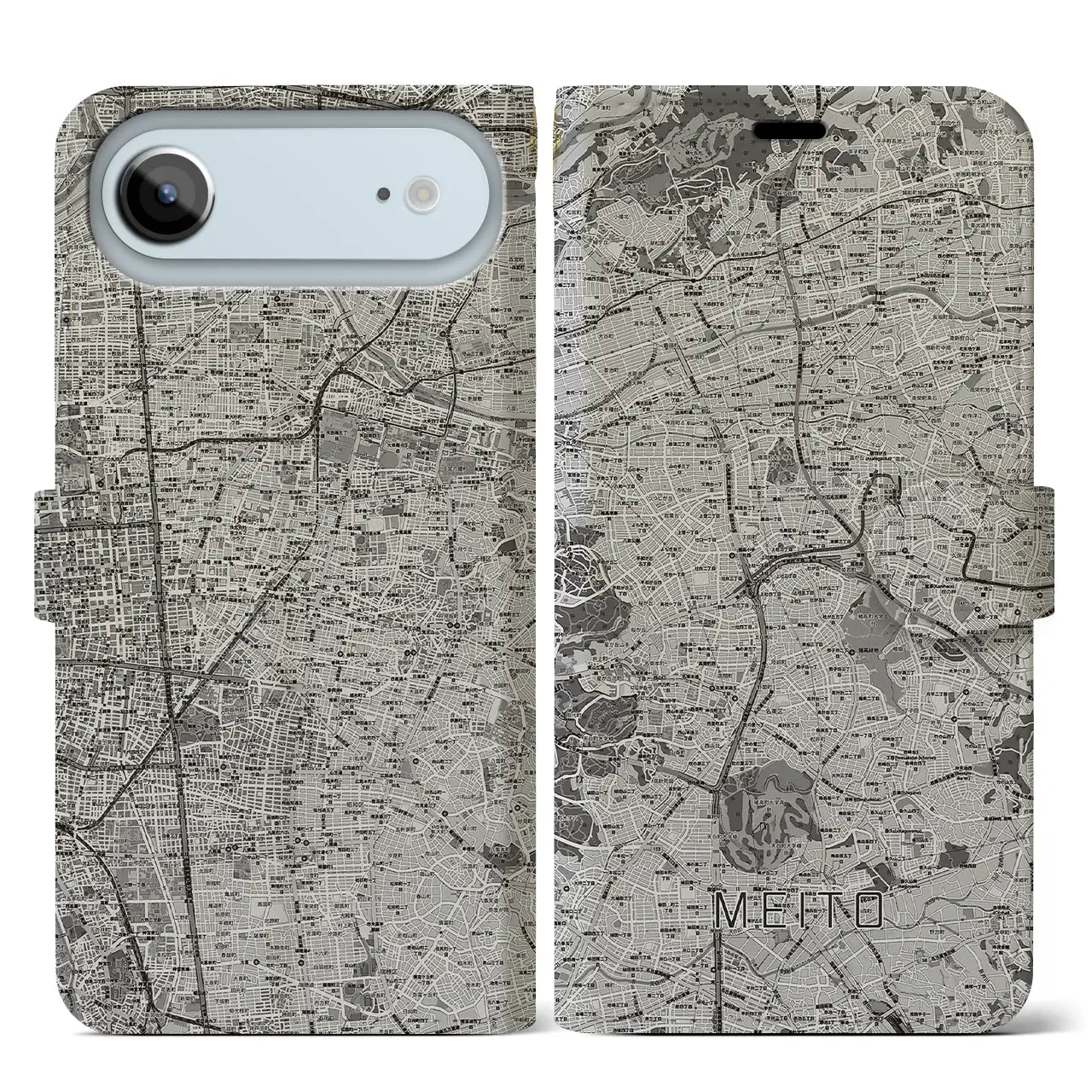 【名東（愛知県）】地図柄iPhoneケース（手帳タイプ）