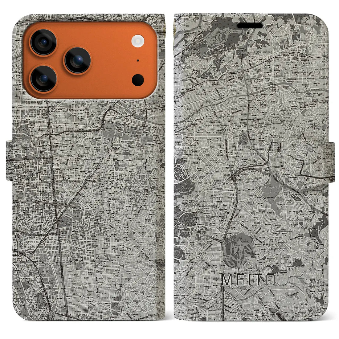 【名東（愛知県）】地図柄iPhoneケース（手帳タイプ）