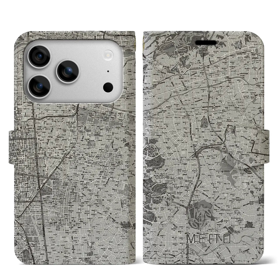 【名東（愛知県）】地図柄iPhoneケース（手帳タイプ）