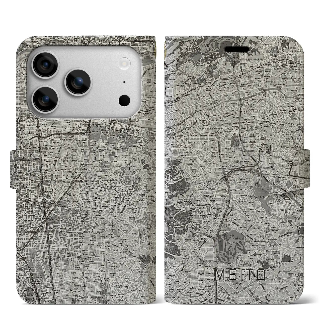 【名東（愛知県）】地図柄iPhoneケース（手帳タイプ）