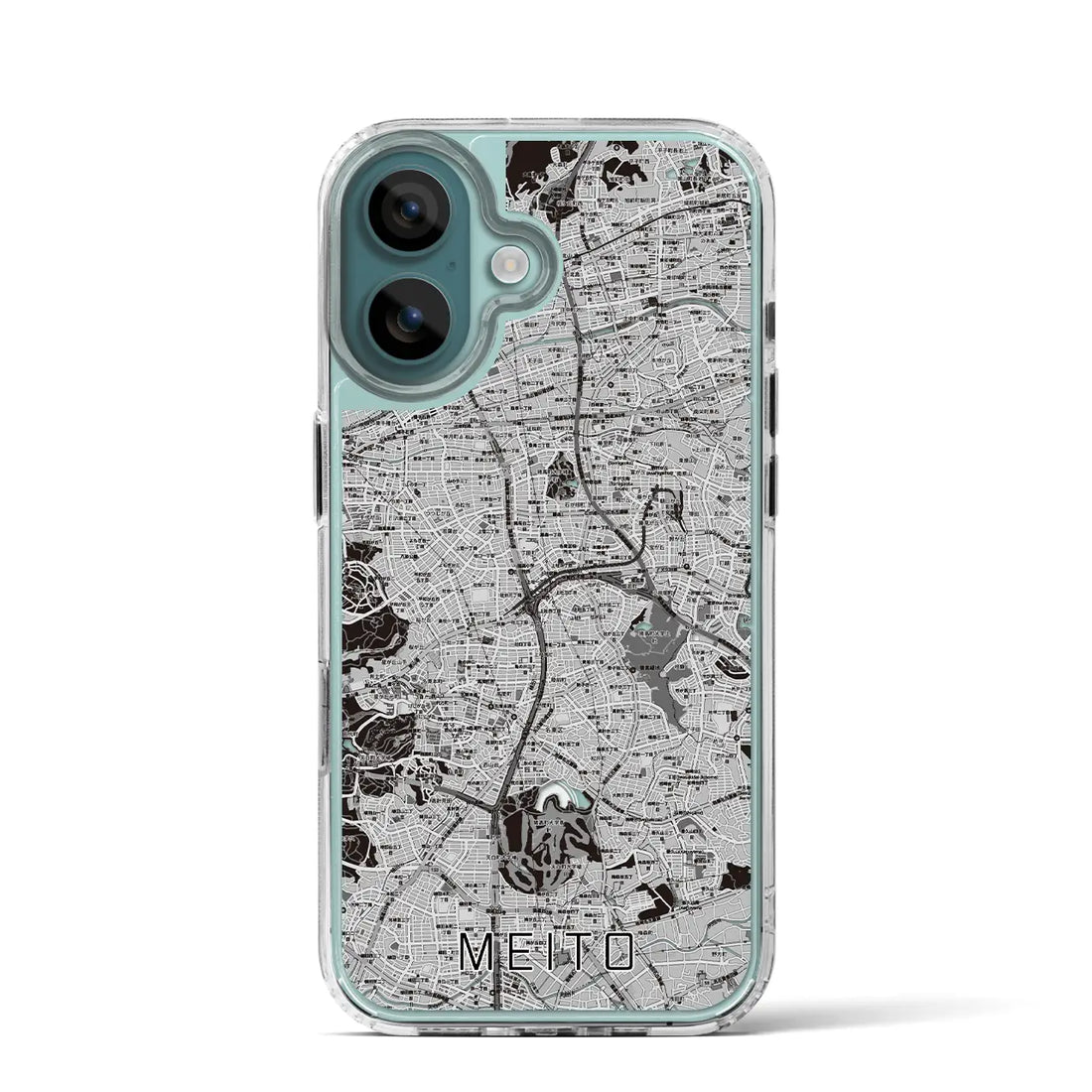 【名東（愛知県）】地図柄iPhoneケース（MagSafeタイプ）モノトーン・iPhone 16 Pro 用