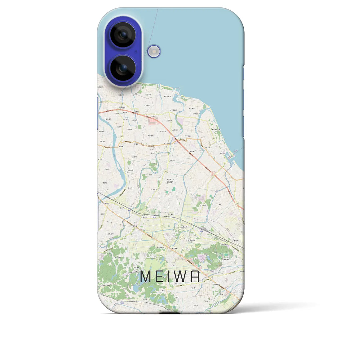 【明和（三重県）】地図柄iPhoneケース（バックカバータイプ）ナチュラル・iPhone 16 Pro Max 用