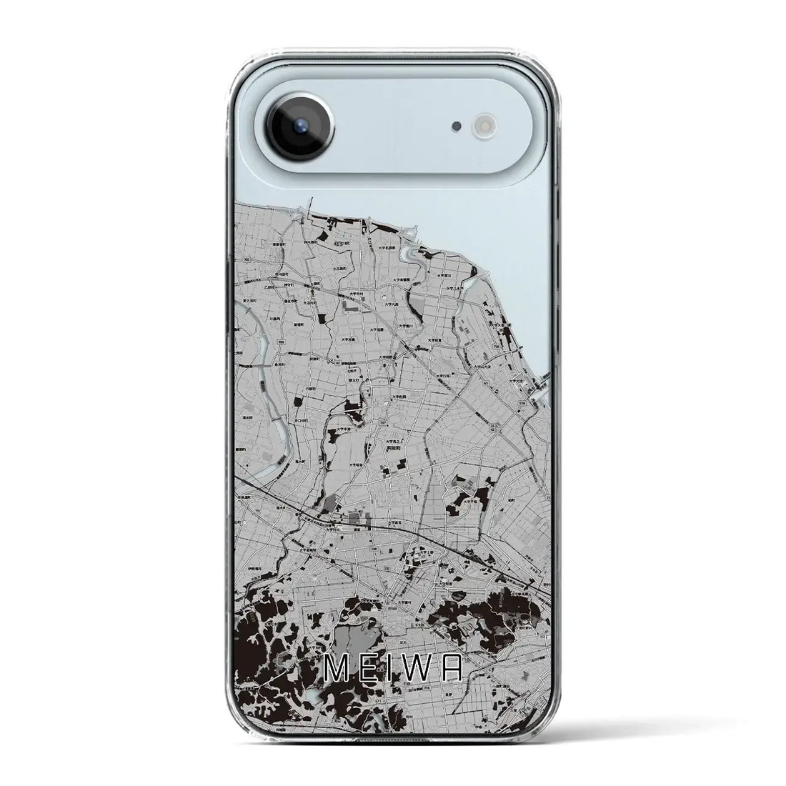 【明和(三重県)】地図柄iPhoneケース(クリアタイプ)モノトーン・iPhone 17 Pro Max 用
