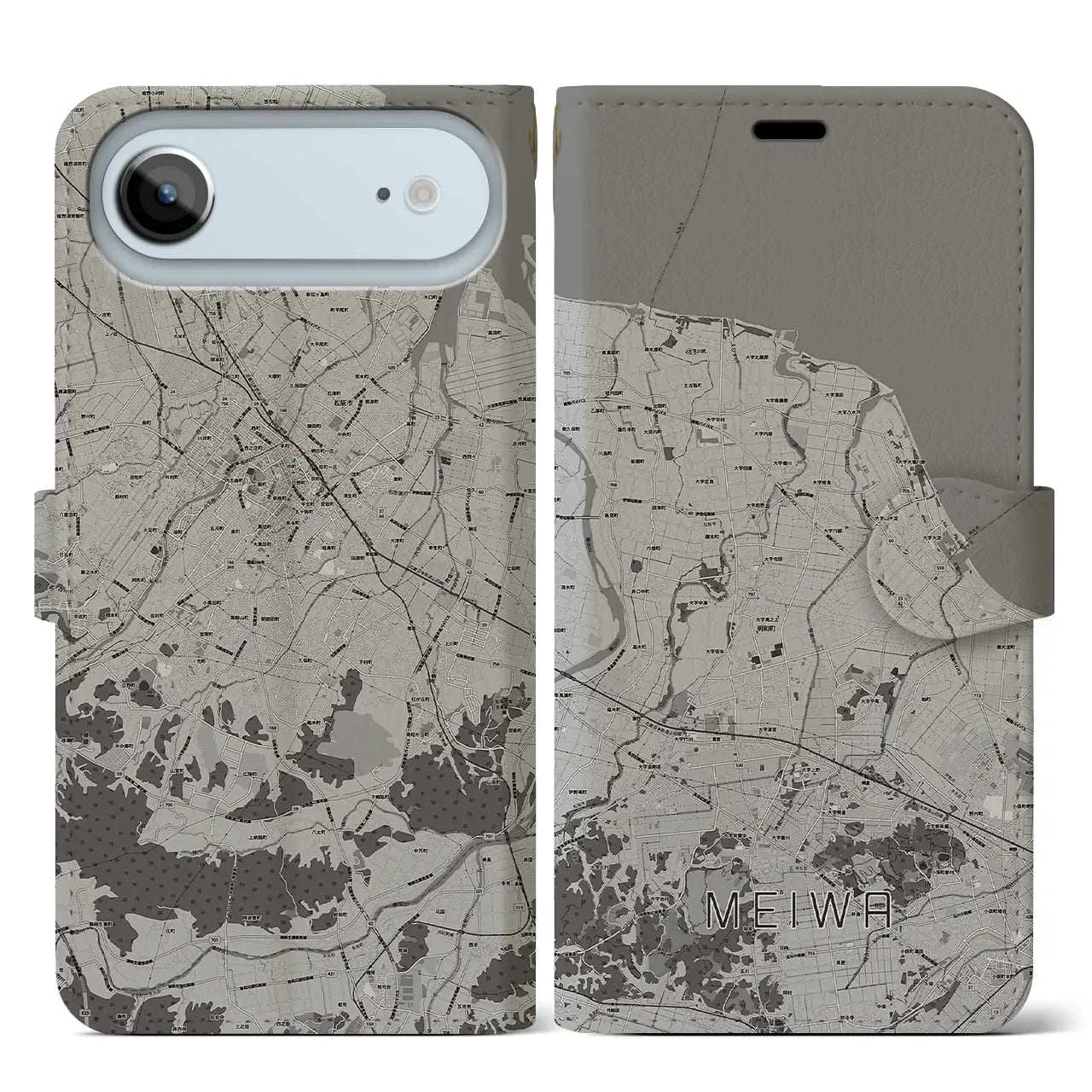 【明和（三重県）】地図柄iPhoneケース（手帳タイプ）