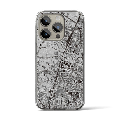 【目白（東京都）】地図柄iPhoneケース（クリアタイプ）モノトーン・iPhone 15 Pro 用