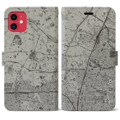 【目白（東京都）】地図柄iPhoneケース（手帳タイプ）モノトーン・iPhone 11 用