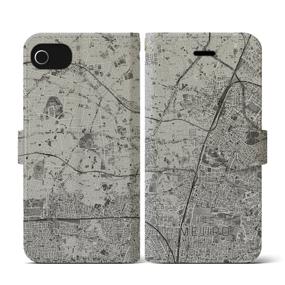 【目白（東京都）】地図柄iPhoneケース（手帳タイプ）モノトーン・iPhone SE（第3 / 第2世代） / 8 / 7 / 6s / 6 用