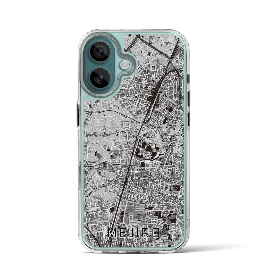 【目白（東京都）】地図柄iPhoneケース（MagSafeタイプ）モノトーン・iPhone 16 Pro 用