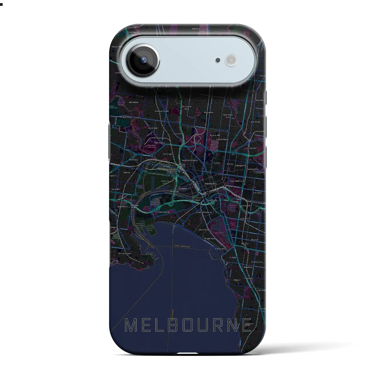 【メルボルン（オーストラリア）】地図柄iPhoneケース（バックカバータイプ）