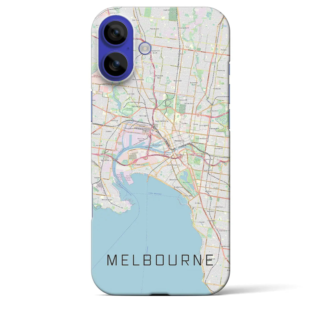 【メルボルン(オーストラリア)】地図柄iPhoneケース(バックカバータイプ)ナチュラル・iPhone 16 Pro Max 用