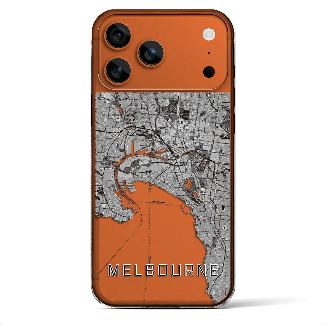 【メルボルン（オーストラリア）】地図柄iPhoneケース（クリアタイプ）