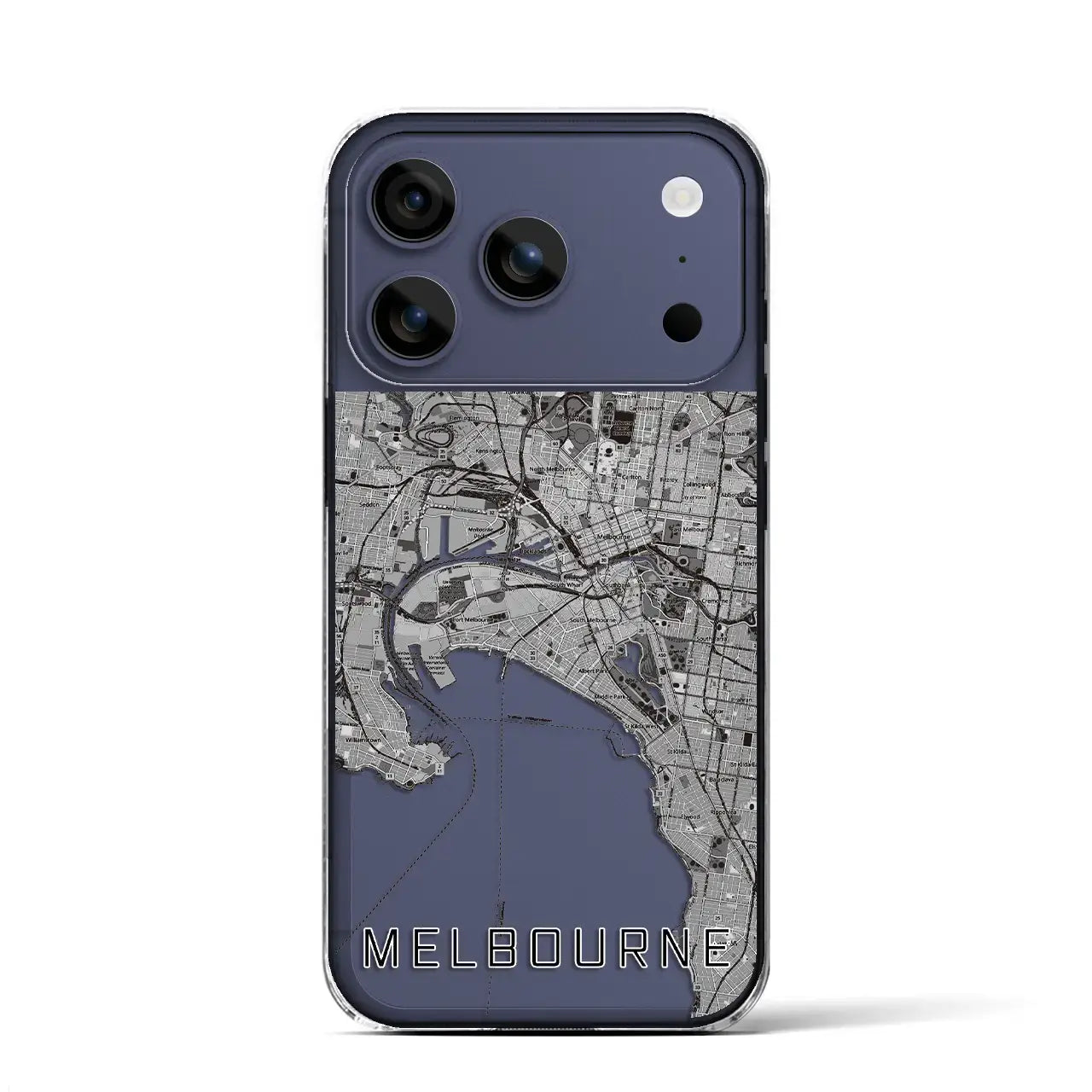 【メルボルン（オーストラリア）】地図柄iPhoneケース（クリアタイプ）