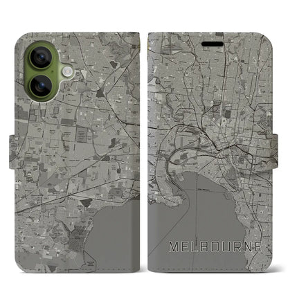 【メルボルン（オーストラリア）】地図柄iPhoneケース（手帳タイプ）