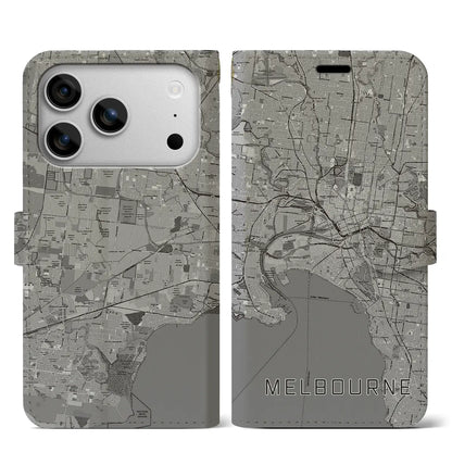 【メルボルン（オーストラリア）】地図柄iPhoneケース（手帳タイプ）