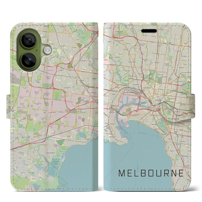 【メルボルン（オーストラリア）】地図柄iPhoneケース（手帳タイプ）