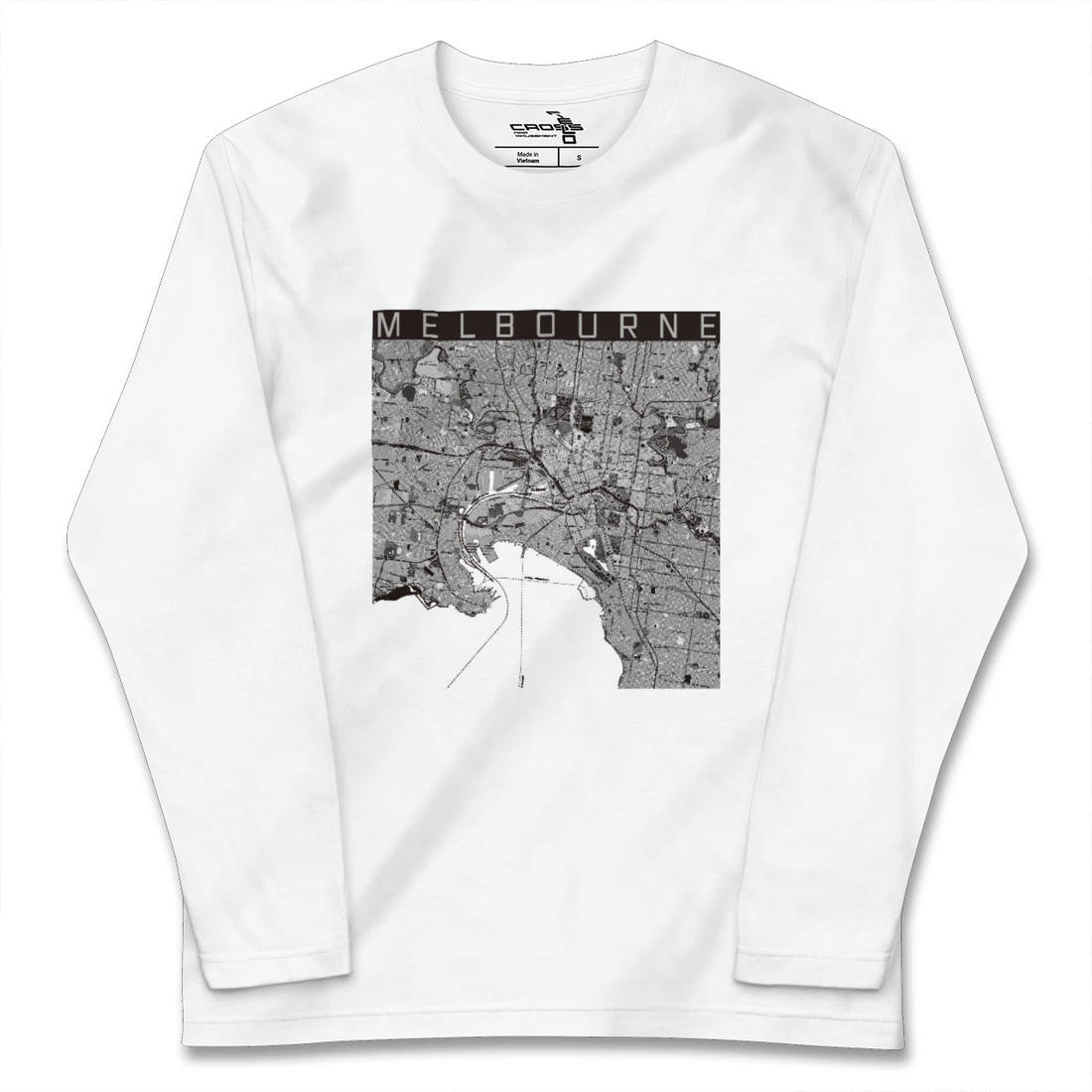 【メルボルン(オーストラリア)】地図柄ロングスリーブTシャツ