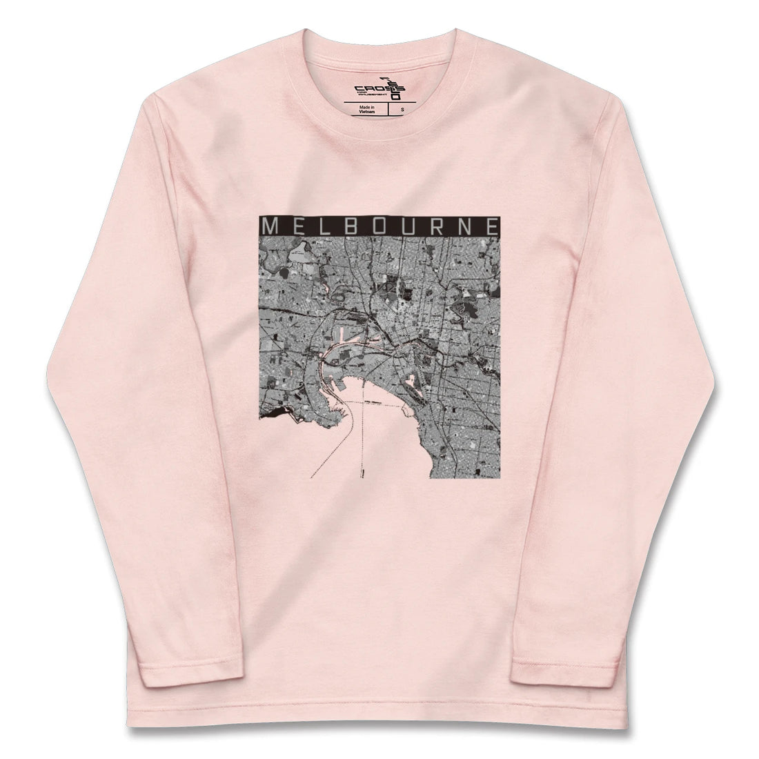 【メルボルン(オーストラリア)】地図柄ロングスリーブTシャツ
